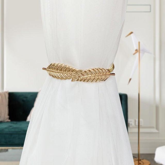 Curtain Tieback High Quality Elastic Holder Hook Buckle Clip Pretty And Fashion Polyester Decorative Home Accessories Leaves Curtain Holder Holdback For Window Drapery Convenient Office Home Decoration Buckle Holdbacks Curtain Straps