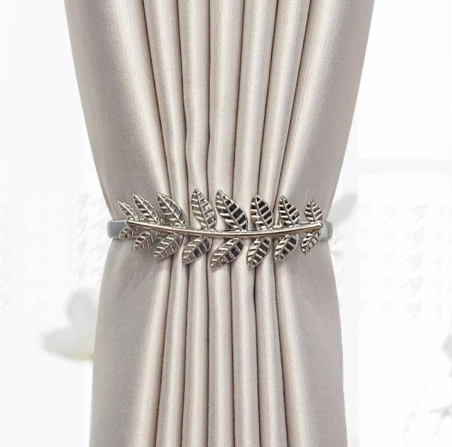Curtain Tieback High Quality Elastic Holder Hook Buckle Clip Pretty And Fashion Polyester Decorative Home Accessories Leaves Curtain Holder Holdback For Window Drapery Convenient Office Home Decoration Buckle Holdbacks Curtain Straps