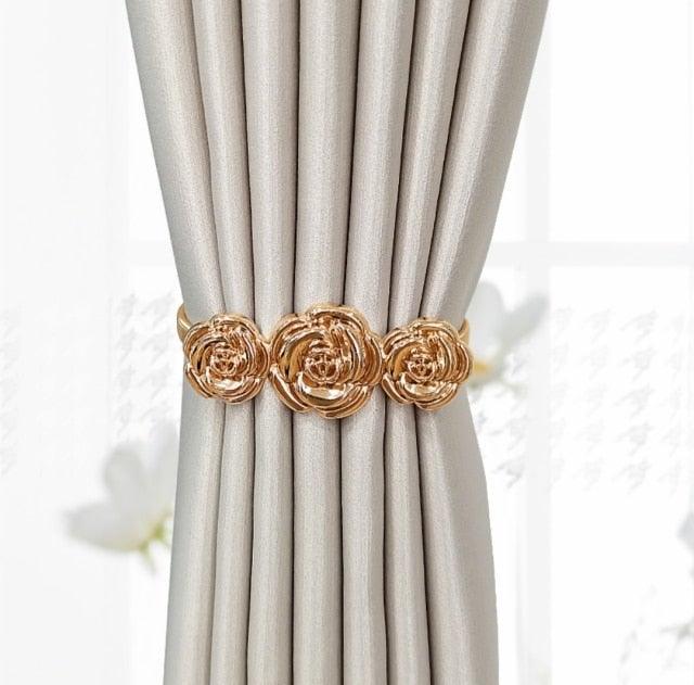 Curtain Tieback High Quality Elastic Holder Hook Buckle Clip Pretty And Fashion Polyester Decorative Home Accessories Leaves Curtain Holder Holdback For Window Drapery Convenient Office Home Decoration Buckle Holdbacks Curtain Straps