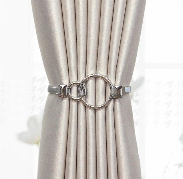 Curtain Tieback High Quality Elastic Holder Hook Buckle Clip Pretty And Fashion Polyester Decorative Home Accessories Leaves Curtain Holder Holdback For Window Drapery Convenient Office Home Decoration Buckle Holdbacks Curtain Straps