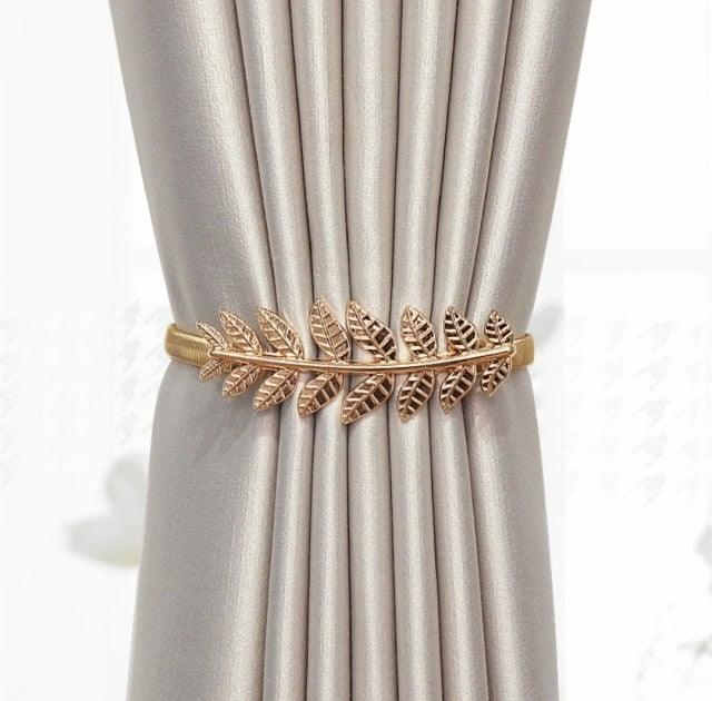 Curtain Tieback High Quality Elastic Holder Hook Buckle Clip Pretty And Fashion Polyester Decorative Home Accessories Leaves Curtain Holder Holdback For Window Drapery Convenient Office Home Decoration Buckle Holdbacks Curtain Straps