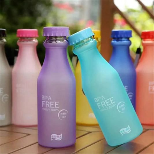 Cute 550ML Candy Color Free Water Bottles Leak-proof Drinking Cup Kettle Outdoor Sports Water Bottle for Travel Running Camping