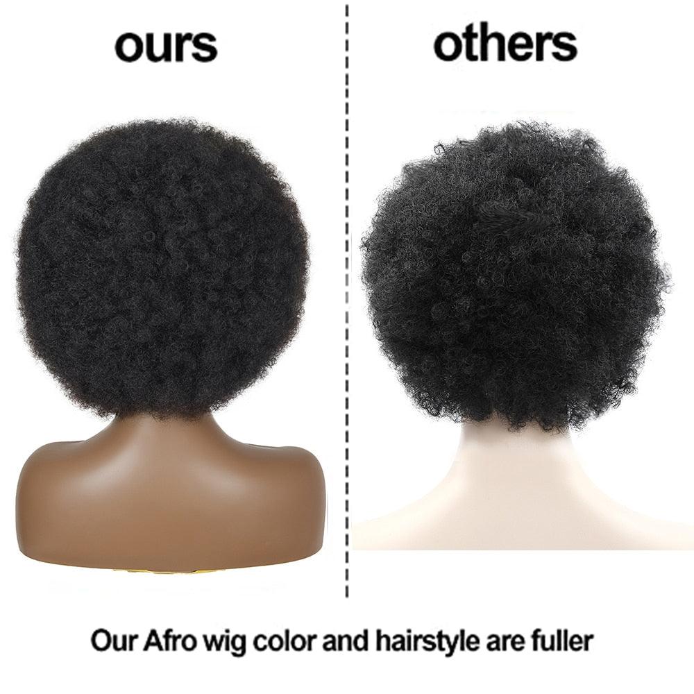 Cute Afro Wig Women Short Fluffy Hair Wigs with Bangs For Black Women Kinky curly Synthetic Hair For Party Dance Cosplay Wigs For Black Women Cosplay Wigs For Women