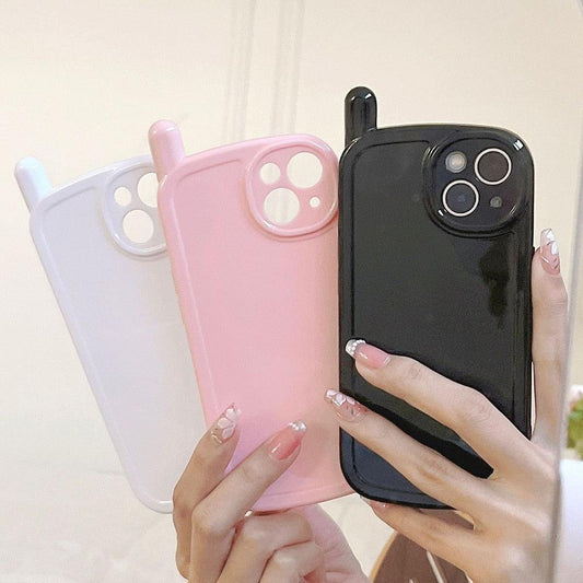 Cute Classic Retro Phone Style Case For iPhone 13 12 11 Pro Max X XR XS 7 8 Plus Shockproof Soft Silicone Cover Ultra Light Solid Color Back Cover Comfortable Grip Unique Design Phone Case