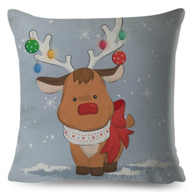 Cute Pillow Cover Cartoon Giraffe Fox Reindeer Animal Nordic Polyester Cotton Cushion Cover For Sofa Home Kids Room Decor Throw Pillow Cases Cartoon Animal Woodland Decorative Cotton Cushion Cover Home Baby Room Decor Standard Pillowcase