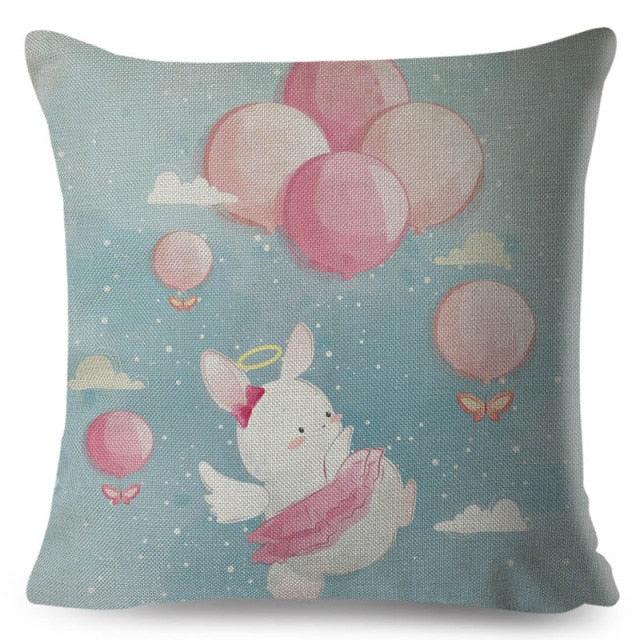 Cute Pillow Cover Cartoon Giraffe Fox Reindeer Animal Nordic Polyester Cotton Cushion Cover For Sofa Home Kids Room Decor Throw Pillow Cases Cartoon Animal Woodland Decorative Cotton Cushion Cover Home Baby Room Decor Standard Pillowcase