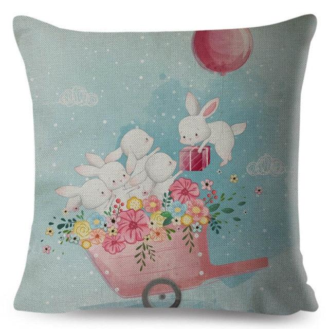 Cute Pillow Cover Cartoon Giraffe Fox Reindeer Animal Nordic Polyester Cotton Cushion Cover For Sofa Home Kids Room Decor Throw Pillow Cases Cartoon Animal Woodland Decorative Cotton Cushion Cover Home Baby Room Decor Standard Pillowcase