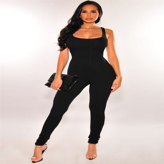 Women's Casual Exercise Sleeveless Jumpsuit