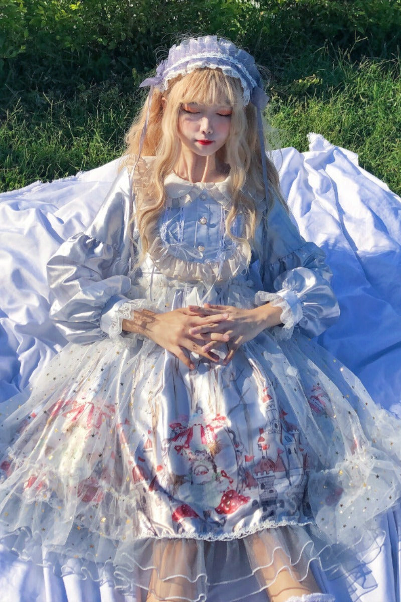 Dress Autumn Fairy Tale Op Long-sleeved Dress Reflective Spring And Autumn