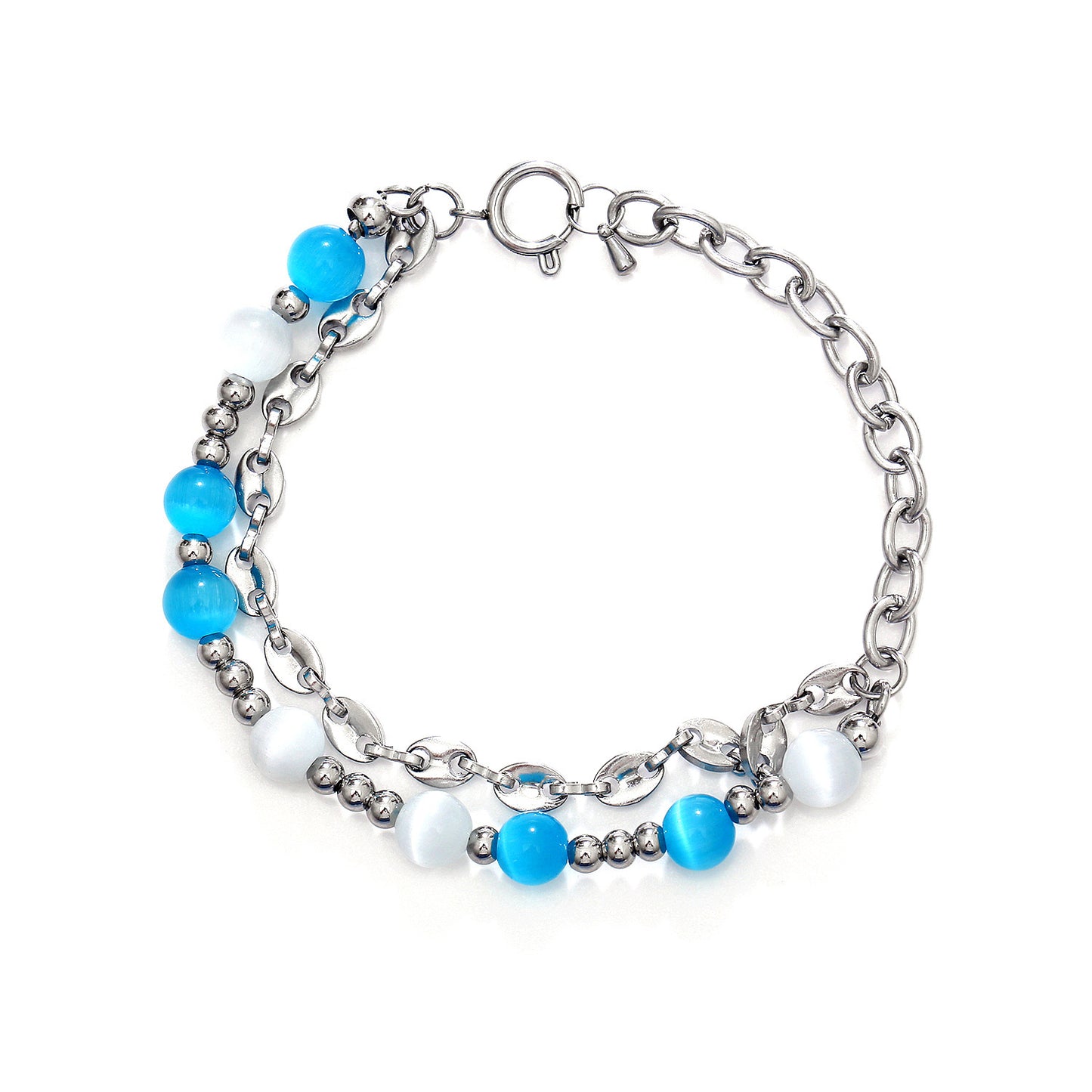 Women's Titanium Steel Stitching Opal Bracelet