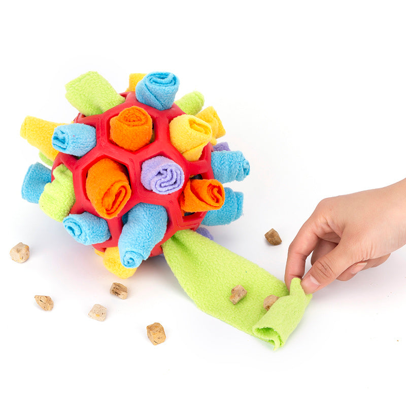 Pet Dog Sniff & Snack Puzzle Ball  Snuffle Ball Canine Enrichment Nose Pad Toys