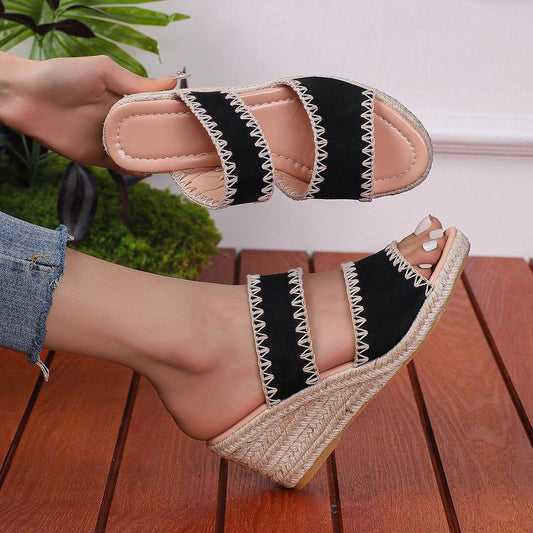 Hemp Rope Retro Fashion Plus Size Women's Slippers