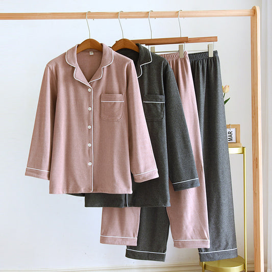 Pajamas Winter Thickened Sanded Fabric Dralon Cardigan Autumn And Winter