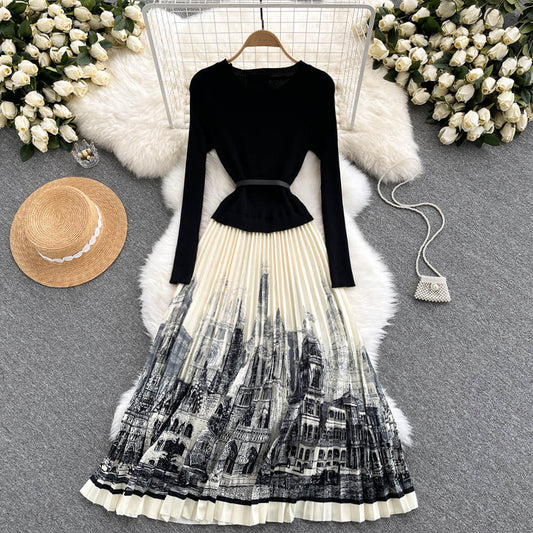 French Early Autumn Fashion Dress