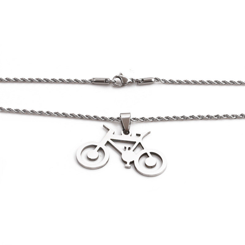 Titanium Steel Hip Hop Bike Pendant Fully Polished