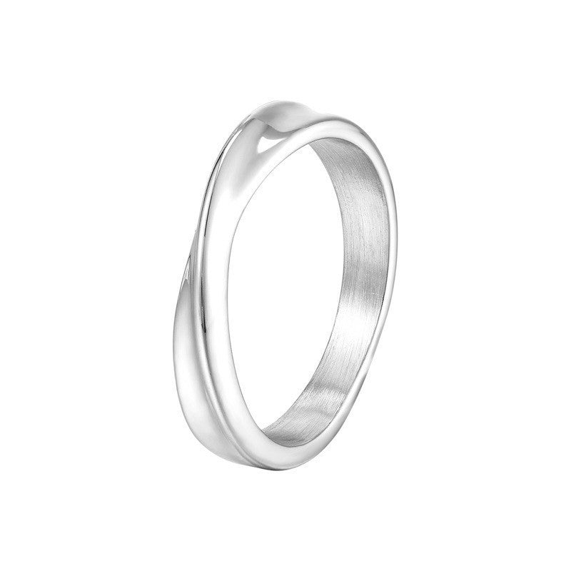 14K Titanium Steel Niche Design Simple Style Ring