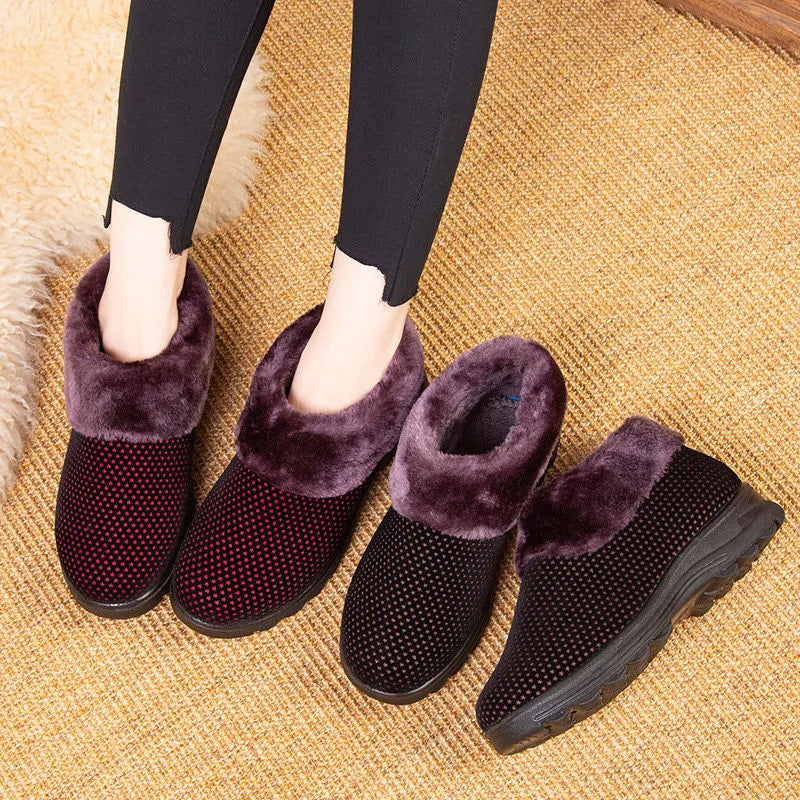 Women's Cotton Shoes Winter Fleece-lined Non-slip Thickening Thermal