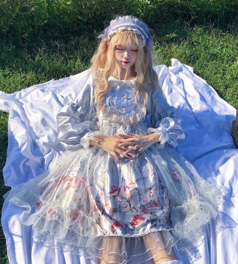 Dress Autumn Fairy Tale Op Long-sleeved Dress Reflective Spring And Autumn