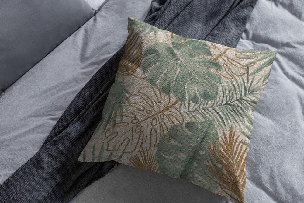 Decorative Linen Cotton Pillow Case Green Throw Pillowcase Outdoor Throw Pillow Cases Decorative Cushion Cover Cotton Linen Farmhouse Home Decor For Couch Sofa Bedroom Farmhouse Style Cushion Cover