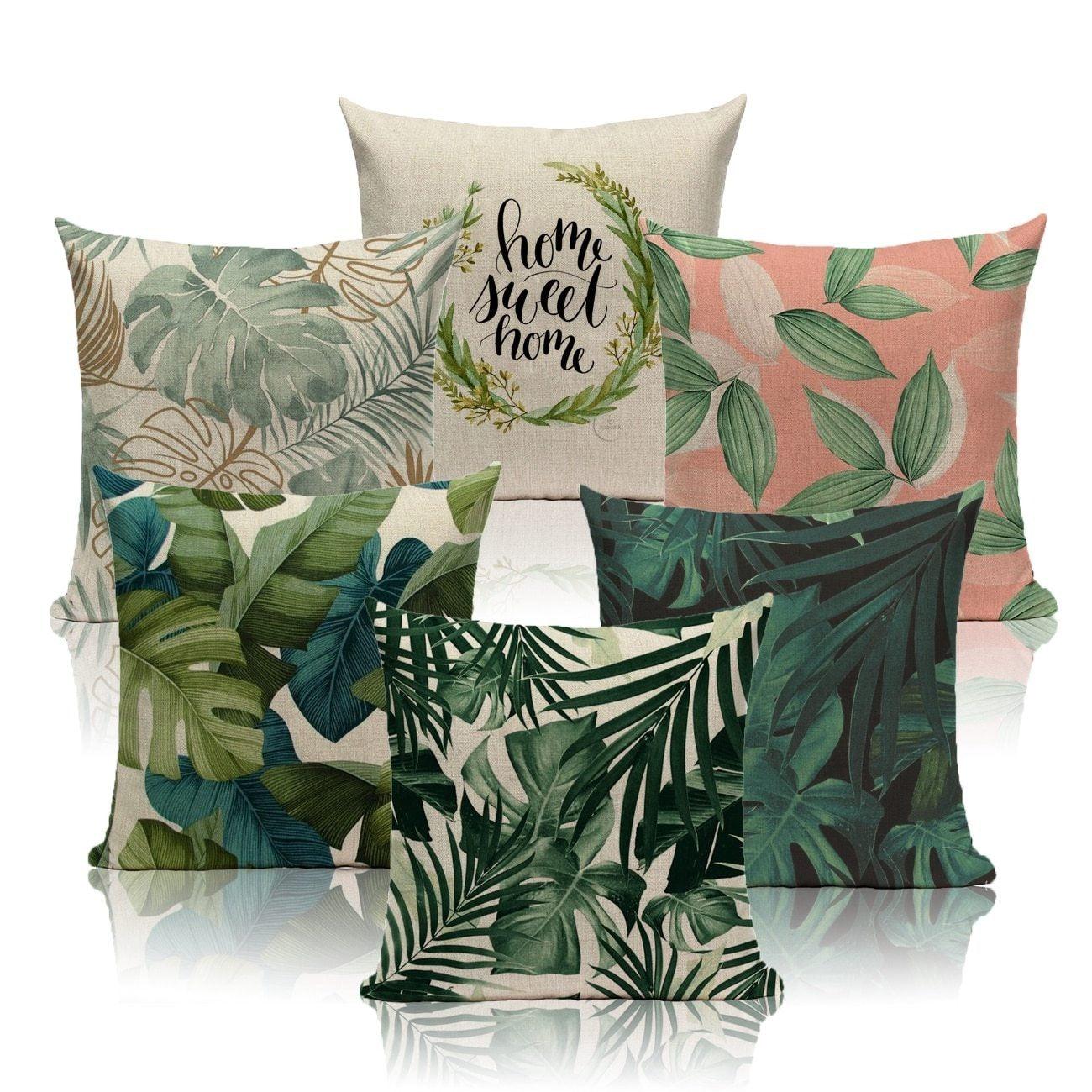 Decorative Linen Cotton Pillow Case Green Throw Pillowcase Outdoor Throw Pillow Cases Decorative Cushion Cover Cotton Linen Farmhouse Home Decor For Couch Sofa Bedroom Farmhouse Style Cushion Cover