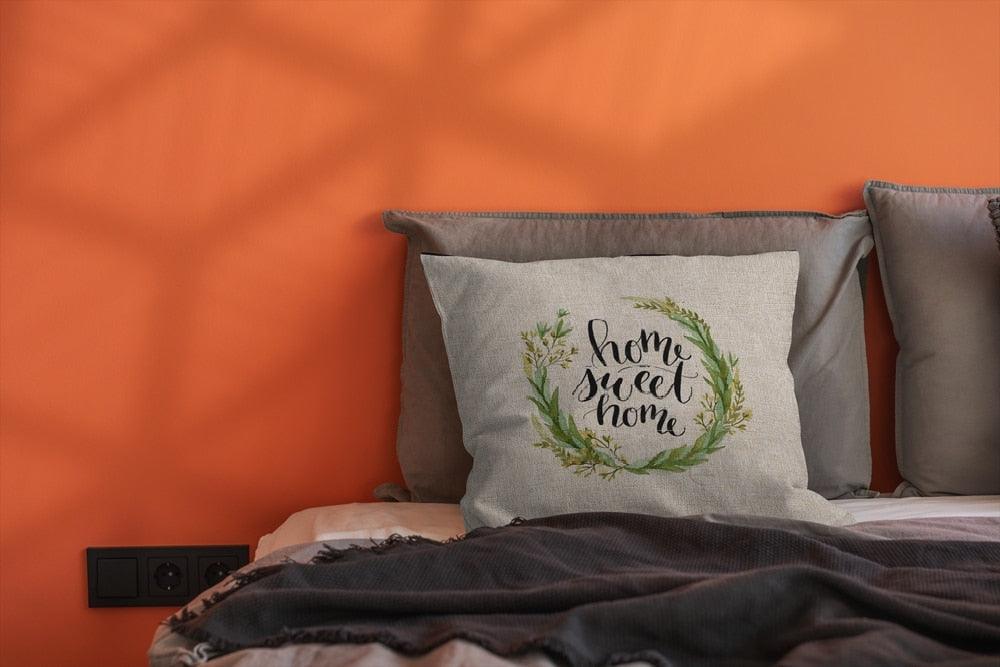 Decorative Linen Cotton Pillow Case Green Throw Pillowcase Outdoor Throw Pillow Cases Decorative Cushion Cover Cotton Linen Farmhouse Home Decor For Couch Sofa Bedroom Farmhouse Style Cushion Cover