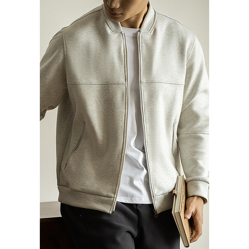Heavy Japanese Cotton Baseball Collar Loose Zip Coat