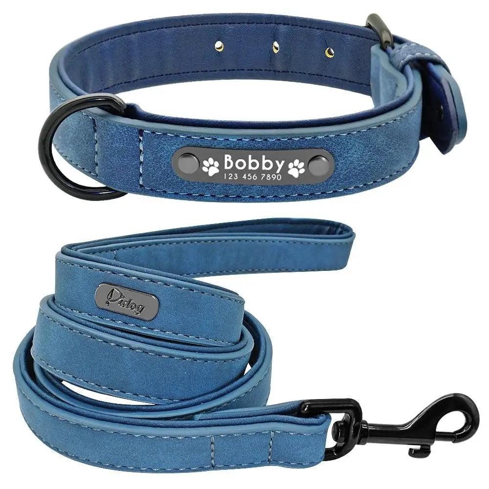 Dogs Collars Personalized Padded Collar Leather Dog Walking Leash For Small Medium Large Dogs Dog Collar and Leash Dog Collar and Leash Leather Padded Dogs Collars Lead Rope