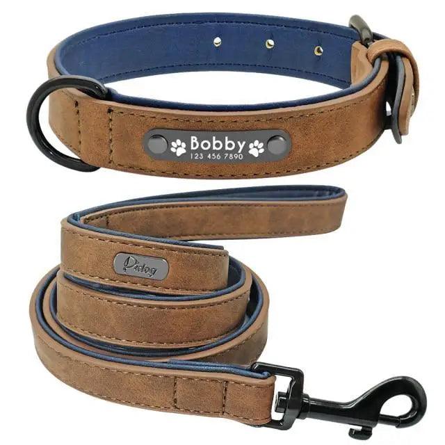 Dogs Collars Personalized Padded Collar Leather Dog Walking Leash For Small Medium Large Dogs Dog Collar and Leash Dog Collar and Leash Leather Padded Dogs Collars Lead Rope