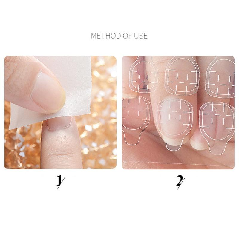 Double Sided False Nail Art Adhesive Tape Glue Sticker Tips Fake Nail Acrylic Manicure Gel Makeup Tool  Self Adhesive Nail Glue Sticker for False Nail Tips Waterproof Breathable Jelly Gel Nail Tape Glue Stickers for False Nails Tips