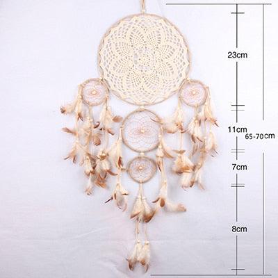 Dream Catcher Five-ring Wind Chime Ornaments Creative Indian Dream Catcher Bedroom Living Room Decoration Wall Hanging Home Ornaments Decoration  Craft Gift