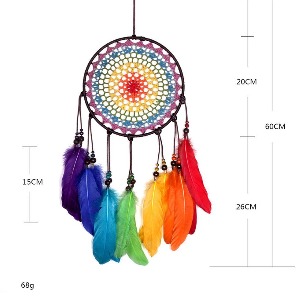 Dream Catcher Handmade Ornaments Wall Decor Handmade Jewelry Wind Chimes Rainbow Feather Dream Catchers For Gifts Wedding Home Decorations Photography As Prop