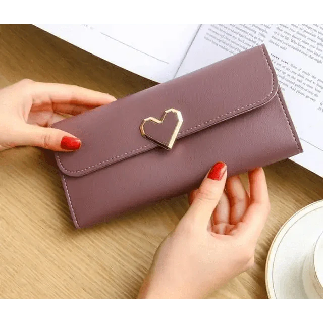 Durable Purses Luxury Love Heart Wallets For Ladies And Girls Smart Money Pocket, Card Holder Female Wallets And Phone Clutch Bag