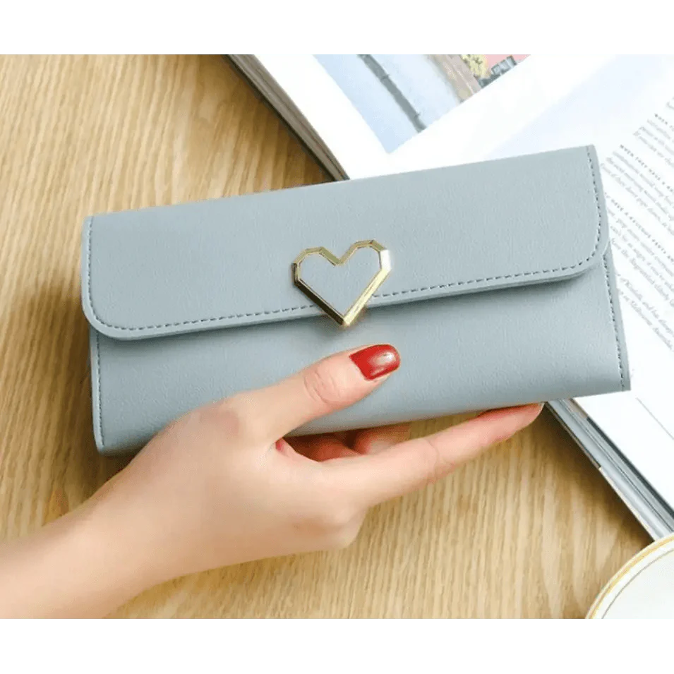 Durable Purses Luxury Love Heart Wallets For Ladies And Girls Smart Money Pocket, Card Holder Female Wallets And Phone Clutch Bag