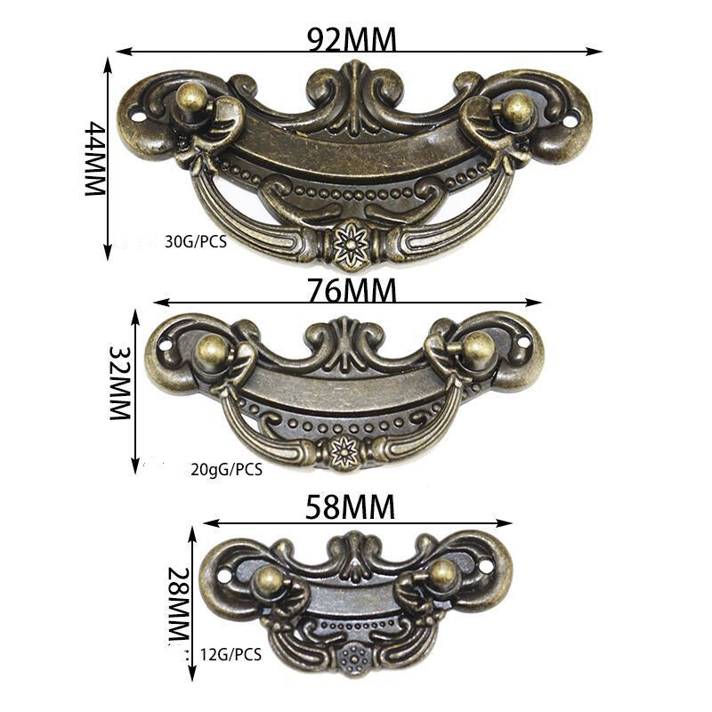 Alloy Drawer Medicine Cabinet Vintage Furniture Cabinet Door Handle Panel Alloy European Style