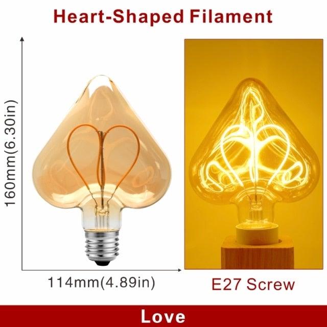 E14 E27 Retro LED Spiral Filament Light Bulb 4W 220V C35 G45 A60 T45 ST64 T185 T225 G80 G95 G125 Vintage Edison Lamp Vintage Filament Light Bulbs Globe Round