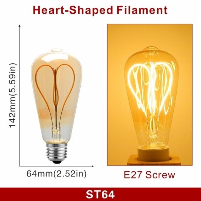 E14 E27 Retro LED Spiral Filament Light Bulb 4W 220V C35 G45 A60 T45 ST64 T185 T225 G80 G95 G125 Vintage Edison Lamp Vintage Filament Light Bulbs Globe Round