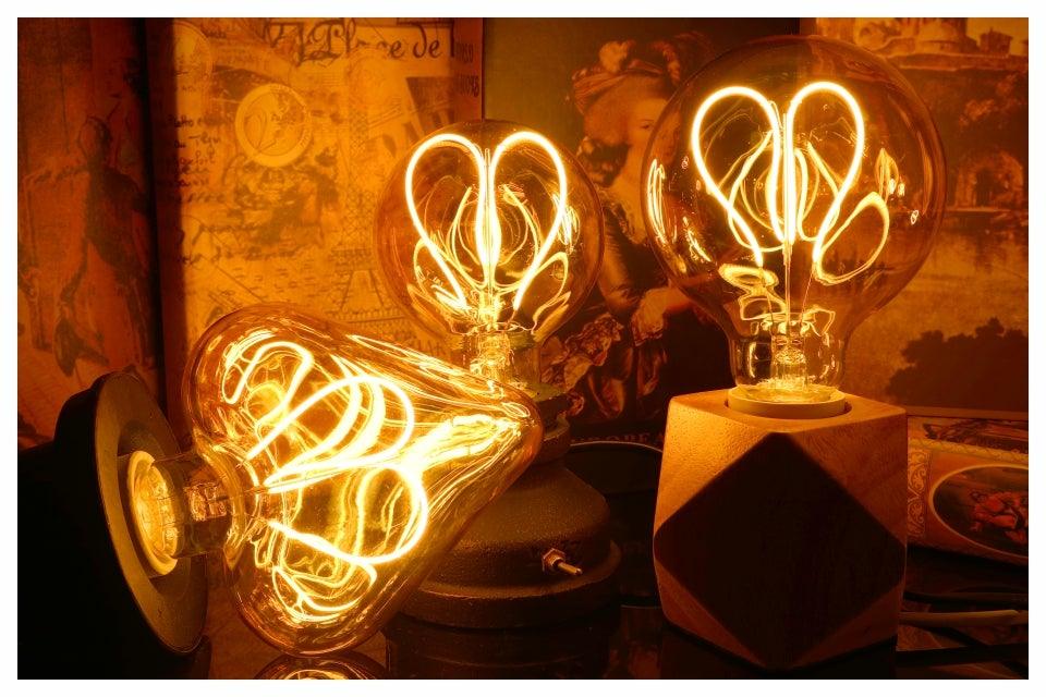 E14 E27 Retro LED Spiral Filament Light Bulb 4W 220V C35 G45 A60 T45 ST64 T185 T225 G80 G95 G125 Vintage Edison Lamp Vintage Filament Light Bulbs Globe Round