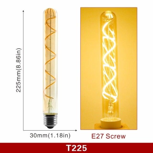 E14 E27 Retro LED Spiral Filament Light Bulb 4W 220V C35 G45 A60 T45 ST64 T185 T225 G80 G95 G125 Vintage Edison Lamp Vintage Filament Light Bulbs Globe Round