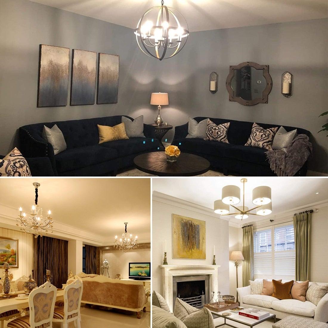 E14 LED Bulb Candle Color Indoor Neon Sign Light Bulb RGB Tape With Controller Lighting 220V E12 Dimmable Smart Lamp For Home Smart WiFi Candelabra Light Bulb, C37 Shape RGB+C+W LED Candle Light Bulb, 5W 400LM (2700k-6500k) Candelabra Bulb