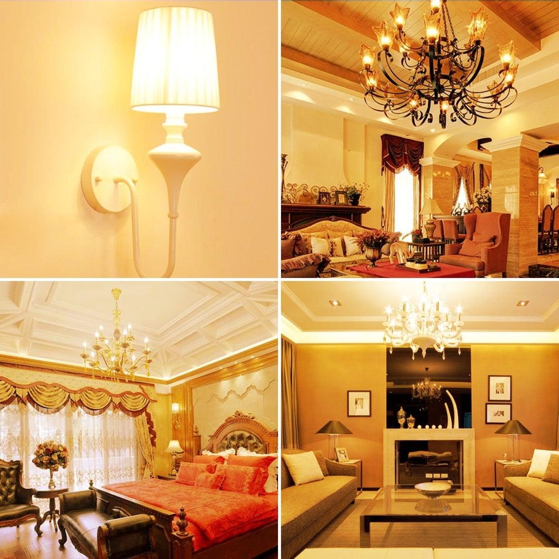 E14 LED Bulb Candle Color Indoor Neon Sign Light Bulb RGB Tape With Controller Lighting 220V E12 Dimmable Smart Lamp For Home Smart WiFi Candelabra Light Bulb, C37 Shape RGB+C+W LED Candle Light Bulb, 5W 400LM (2700k-6500k) Candelabra Bulb