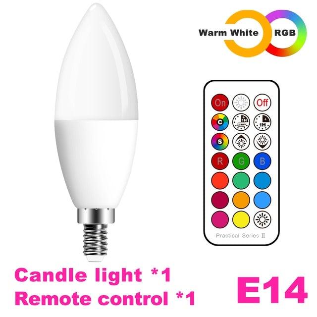 E14 LED Bulb Candle Color Indoor Neon Sign Light Bulb RGB Tape With Controller Lighting 220V E12 Dimmable Smart Lamp For Home Smart WiFi Candelabra Light Bulb, C37 Shape RGB+C+W LED Candle Light Bulb, 5W 400LM (2700k-6500k) Candelabra Bulb