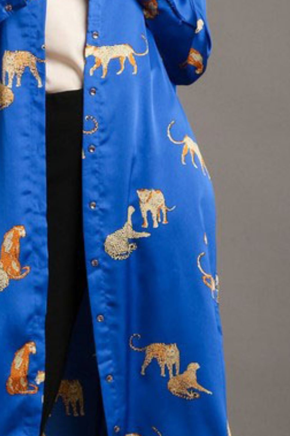 Full Size Animal Print Button Down Midi Shirt Dress Plus Size For Women –Comfortable, Chic and Bold Animal Print Dress for a Confident Look