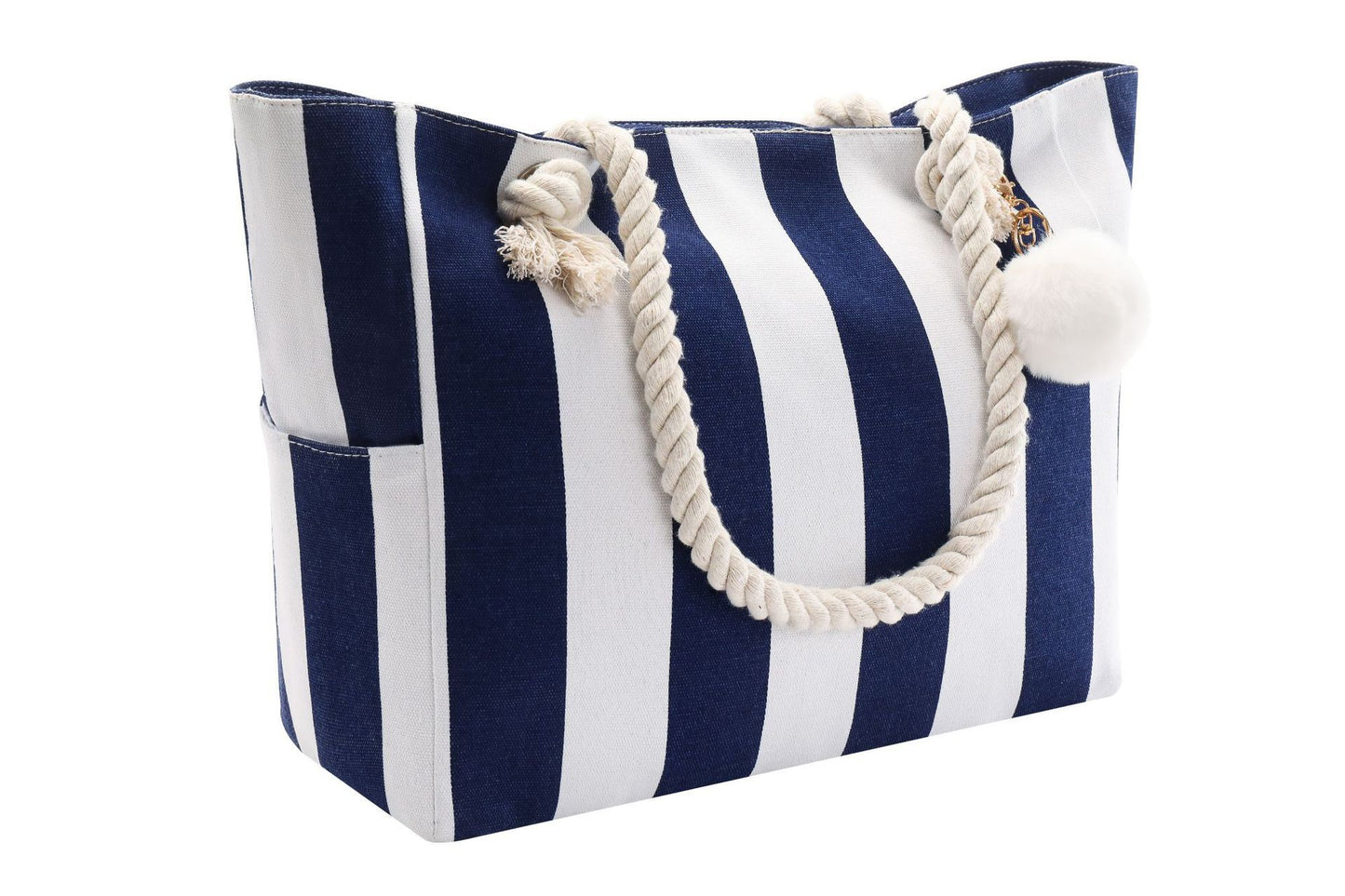 Navy Blue Boat Hair Ball Anchor Canvas Beach Travel