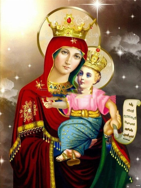 Religious Digital Painting Color By Number Virgin Mary Painting Canvas