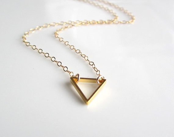 Geometric Peach Heart Diamond Hexagonal Circle Women's Necklace