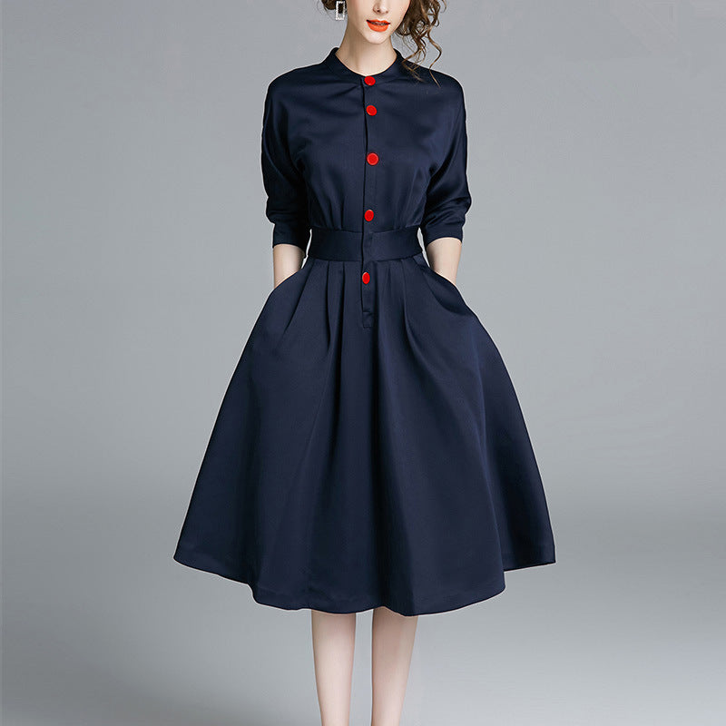 Autumn New Women's Dress Spring And Autumn OL Shirt Skirt