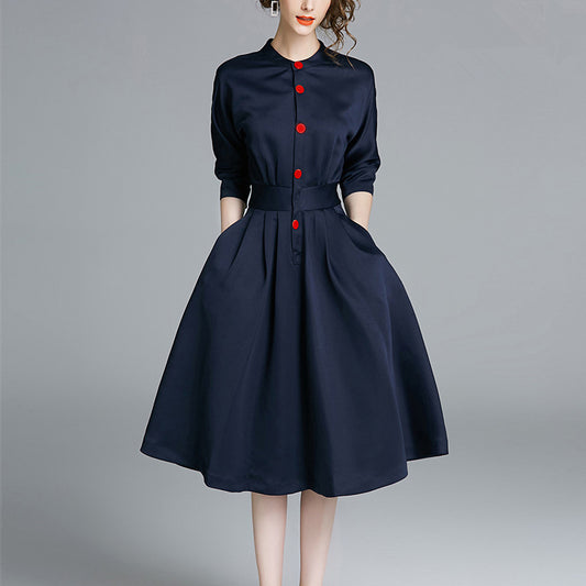 Autumn New Women's Dress Spring And Autumn OL Shirt Skirt