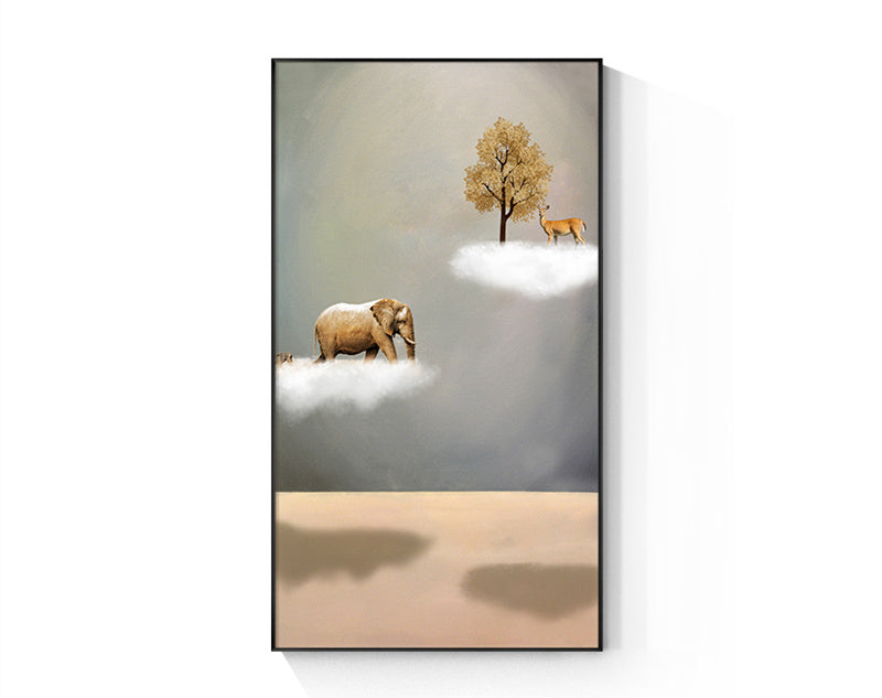 Golden Boat Canvas Poster Abstract Nature Landscape Painting