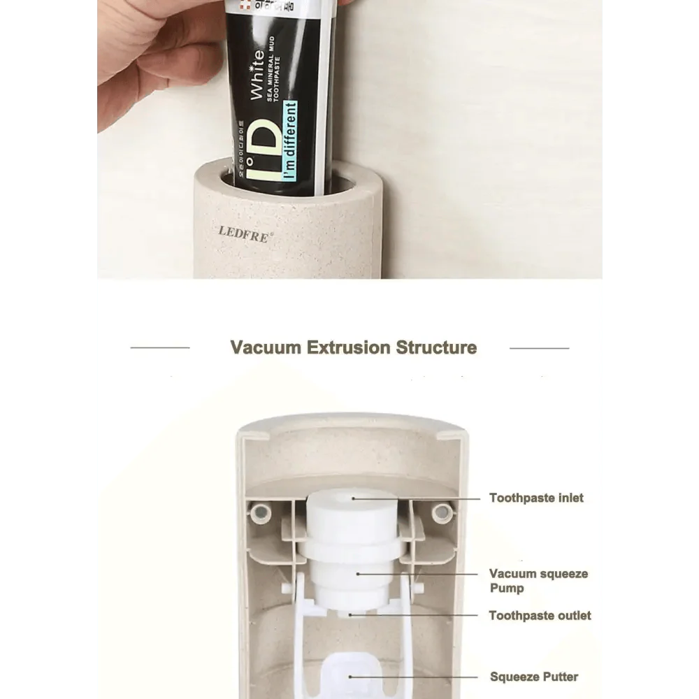 Easy Home Toothpaste Dispenser Squeezer Pasta Toothbrush Holder Wall Mounted Bathroom  Products  Accessories