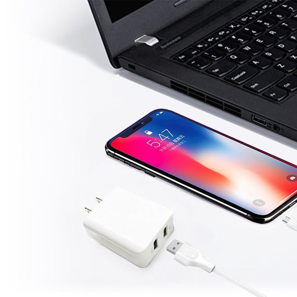 12W 2.4A Dual USB Travel Wall Charger With 5FT Charging Cable For IPhone XS MAX/XS/XR/X/8/7